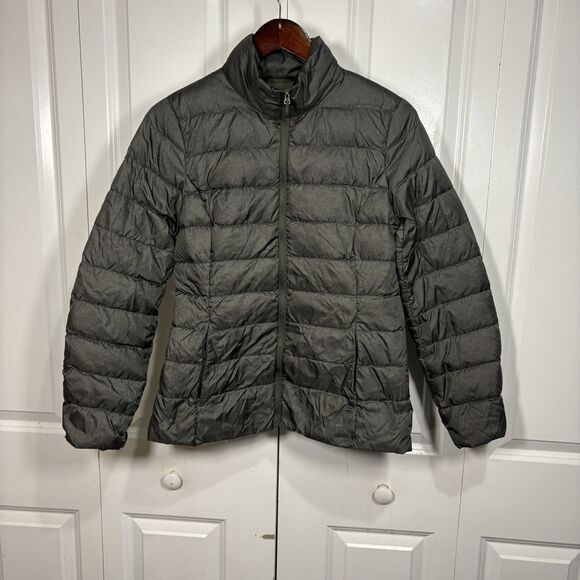 Eddie Bauer Women’s Down Puffer Jacket Gray Quilted Coat Warm Winter Size S - Picture 1 of 8